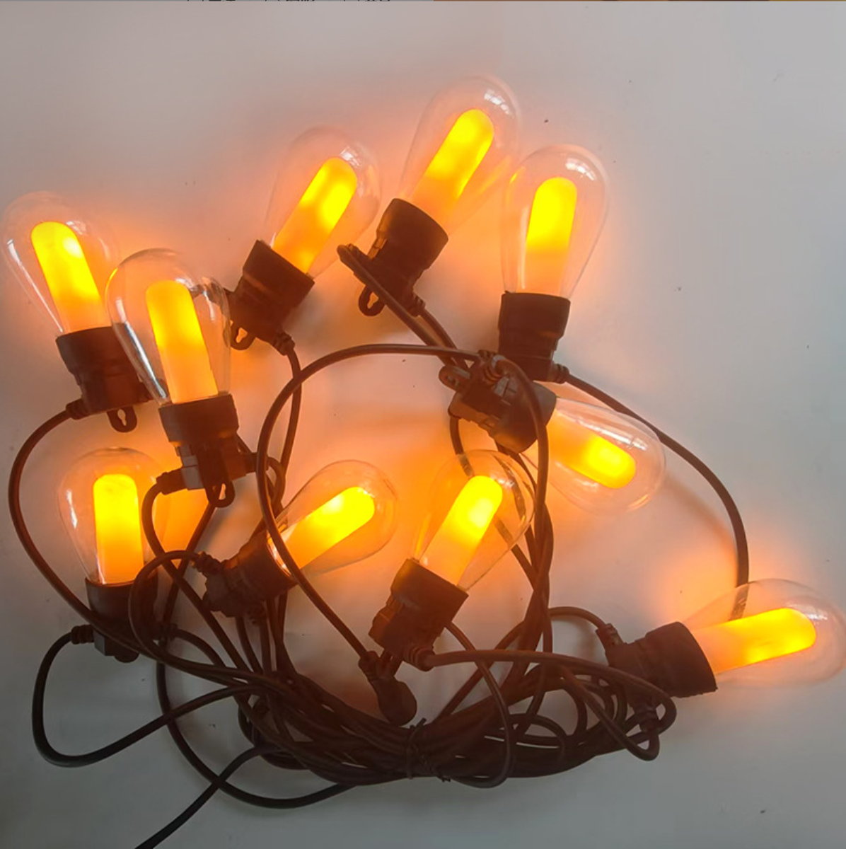 Solar Flame String Lights – 5V Low Voltage Flickering Fire Effect Garden Lights