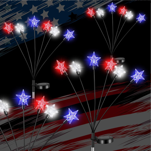 Solar Christmas Star Garden Lights – 6 Head Outdoor LED Pathway Decoration