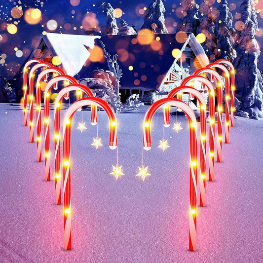 LED Candy Cane Christmas Pathway Lights