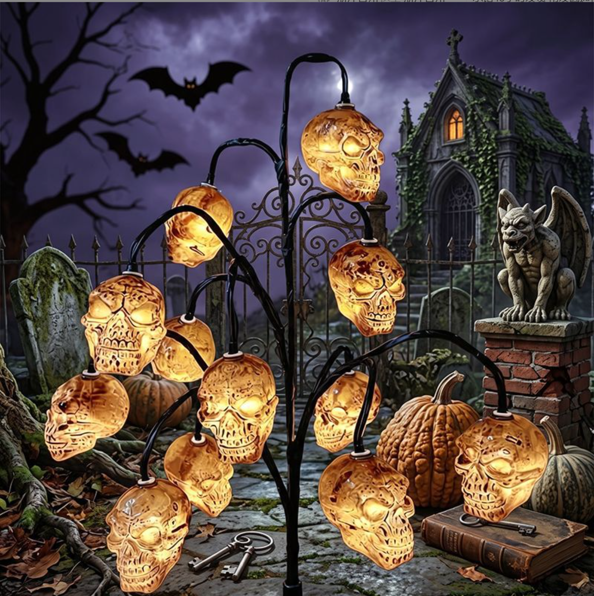 Halloween Skull String Lights